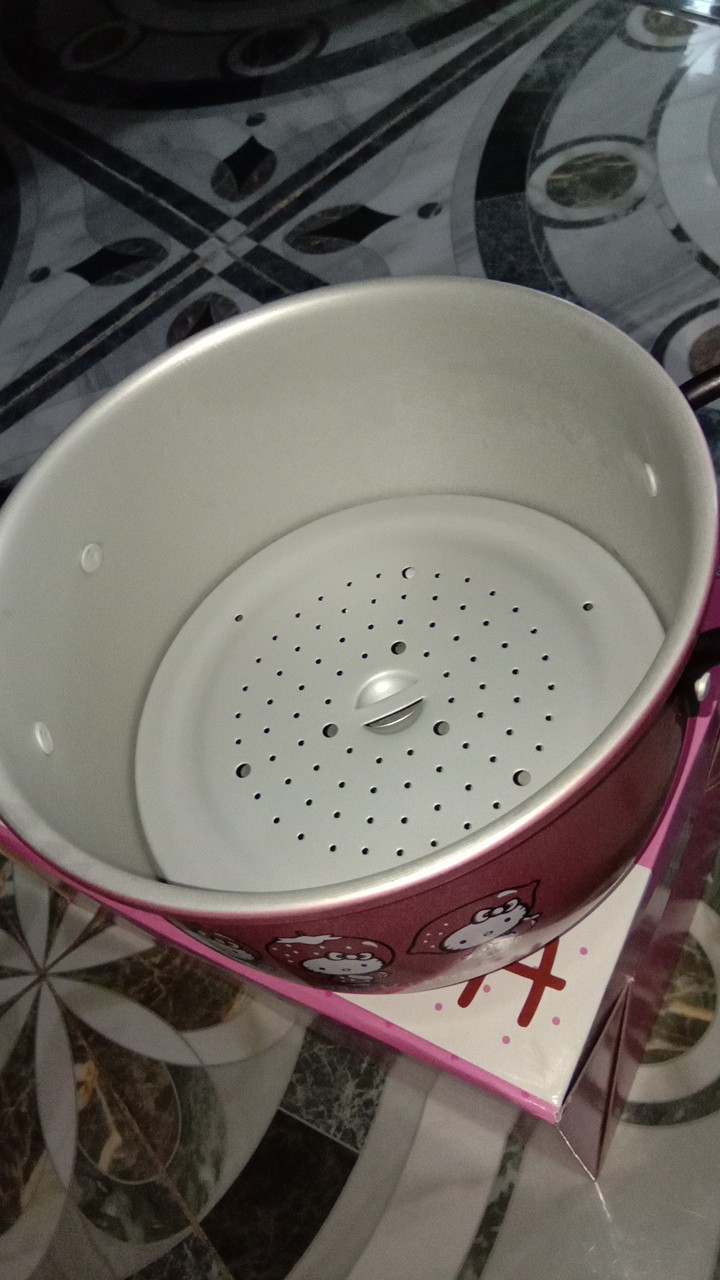Panci Kenyo Kitty Colan 18cm + Steamer + Tutup Kaca