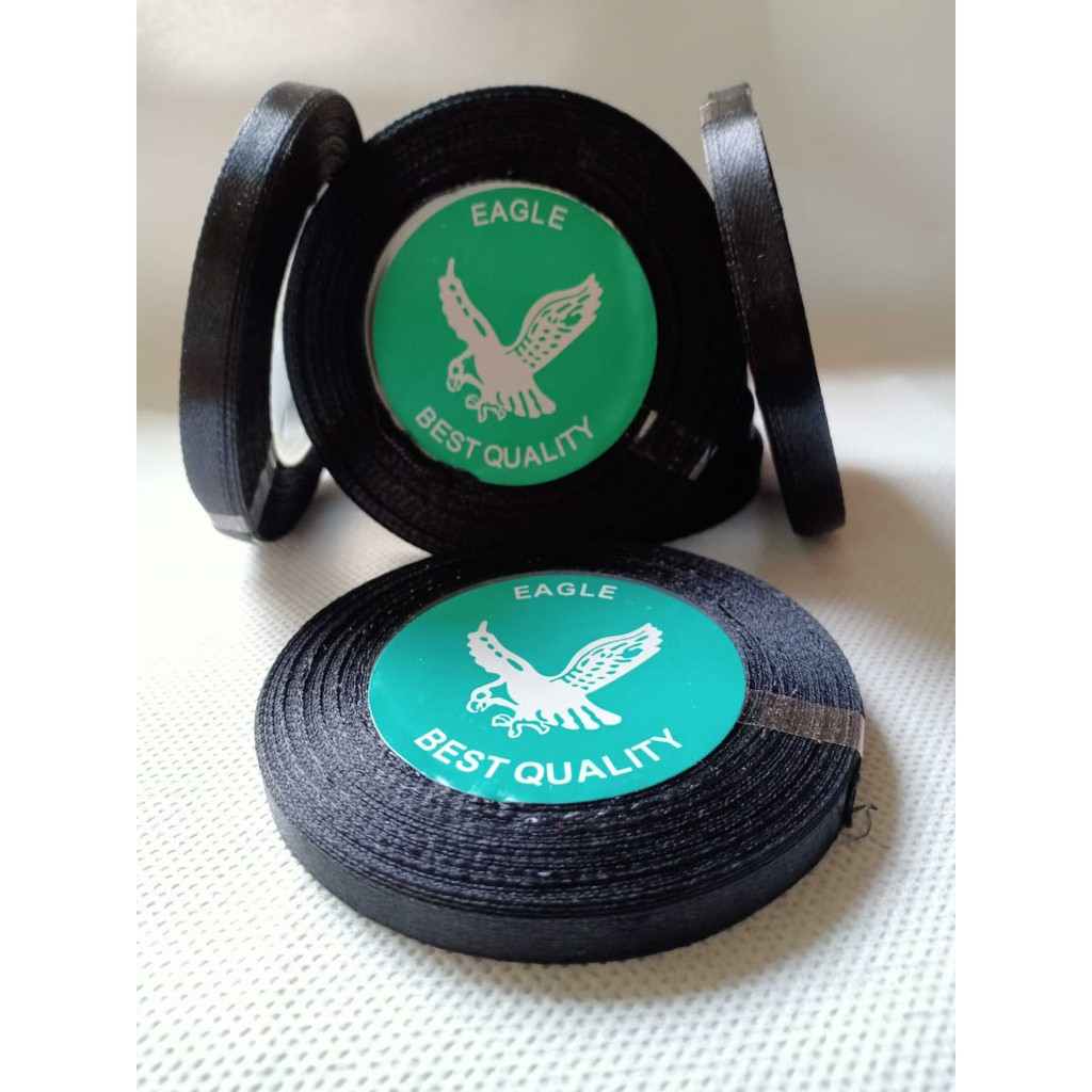 

pita satin hitam ukuran 1/4 inch 6.35mm