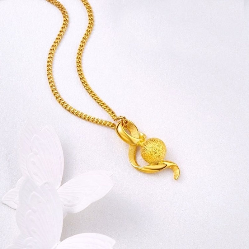 [Ready Stock]Fashion Gold Plated Water Drop Necklace Simple Musical Note Pendant