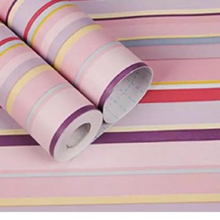 Ready Wallpaper Sticker Garis  Rainbow WPS115 Pelangi 