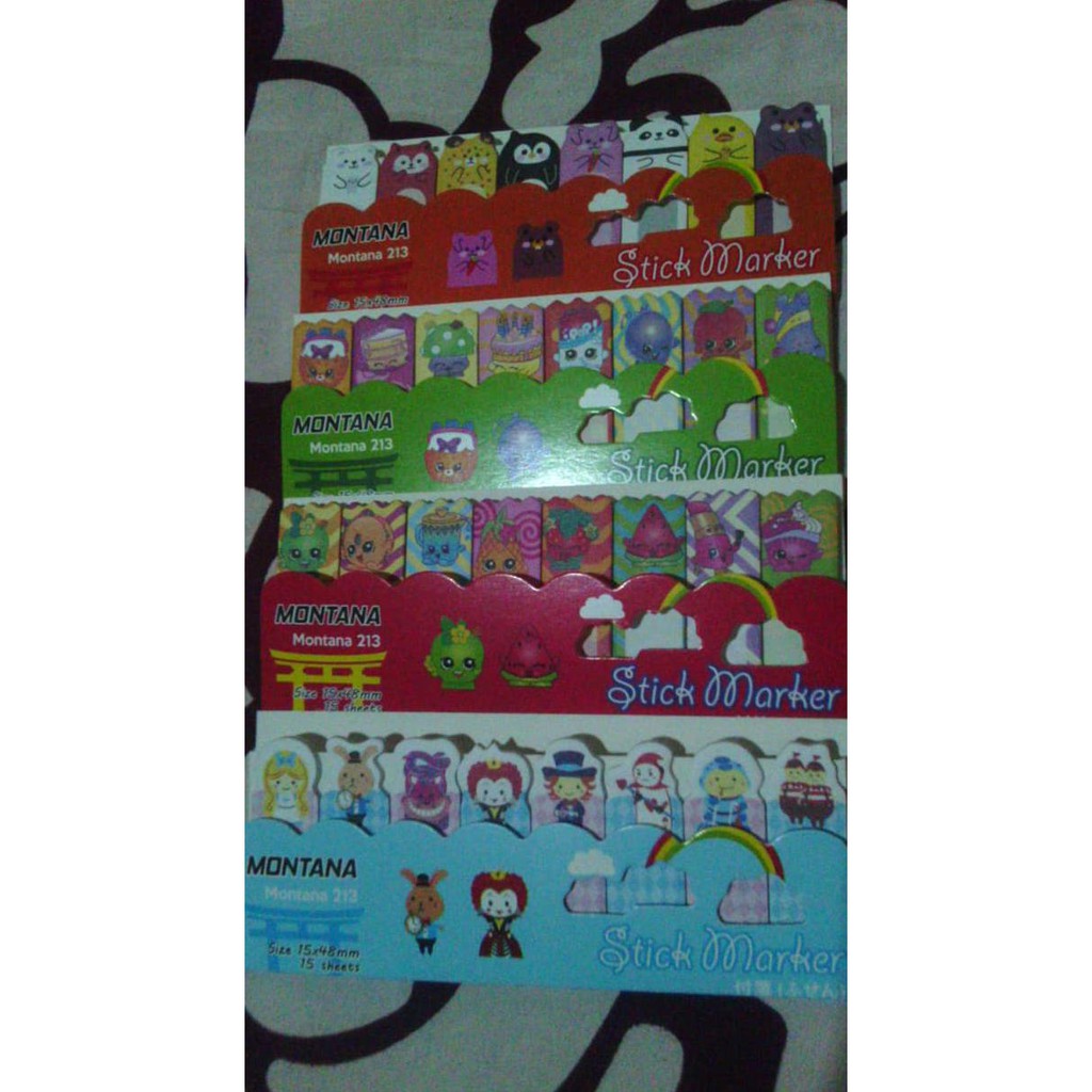 

BEST SELLER Pembatas Buku Kertas Shett Stick Marker Motif Lucu Karakter Kue Anak TERJAMIN