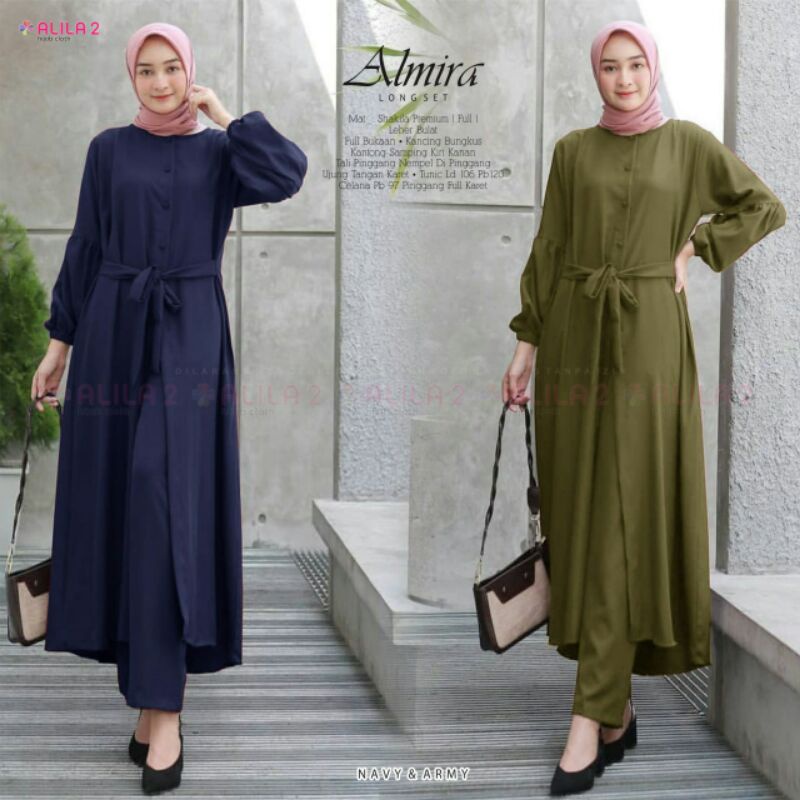 Almira Long Set by Alila / Setelan Wanita Terbaru Setelan Tunik Celana Panjang Wanita