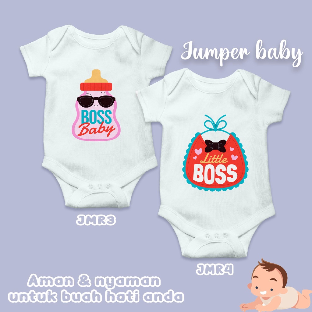 [JUMPER BABY] jumper bayi baju bayi lengan pendek boss baby bodysuit premium quality