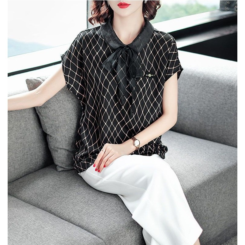 [baju wanita korea]  Baju Atasan Wanita Blouse Korea Import Hitam Black Cream