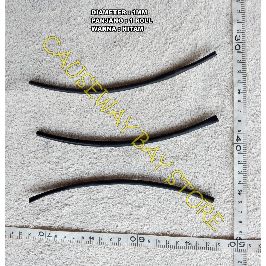 ISOLASI BAKAR ( HEATSHRINK) SELANG BAKAR 1MM X 1ROLL HITAM