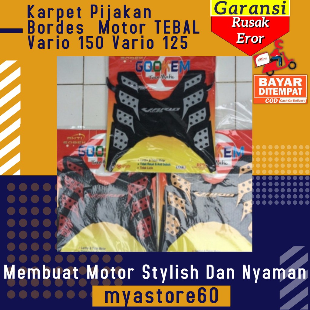Karpet Alas Kaki Pijakan Bordes  Motor TEBAL Aksesoris Variasi Vario 150 Vario 125 Vario150