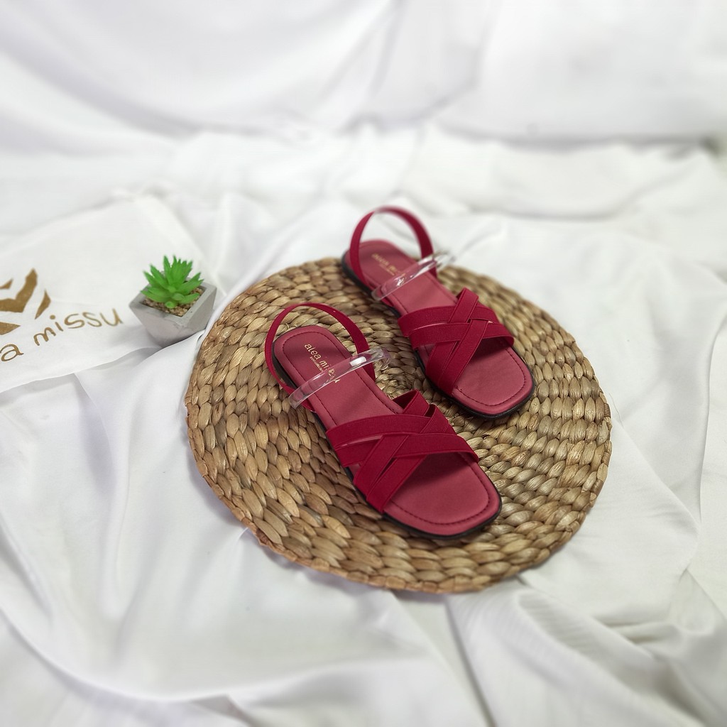 Super SALE !!! | Bianca sandals Tali Karet kombinasi Jelly Flat Sandal by aleamissu