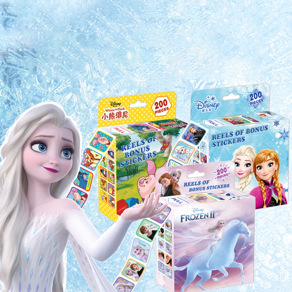 【COD Tangding】200pcs / roll Stiker Kartun Disney Frozen Princess My Little Pony Untuk Hadiah Anak Laki-Laki / Perempuan