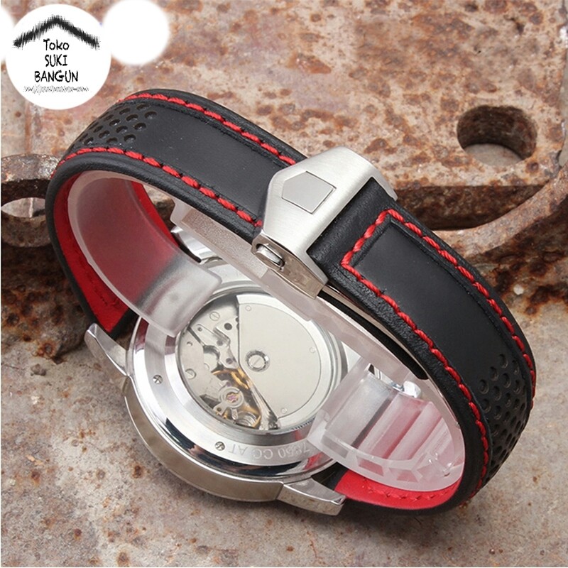 TALI JAM TAG TPU Leather Kulit Sintetis Hole Pattern Watch Band Strap