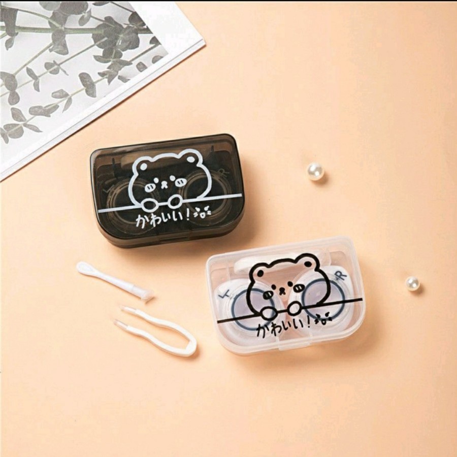 Tempat softlens / lens case bear transparan