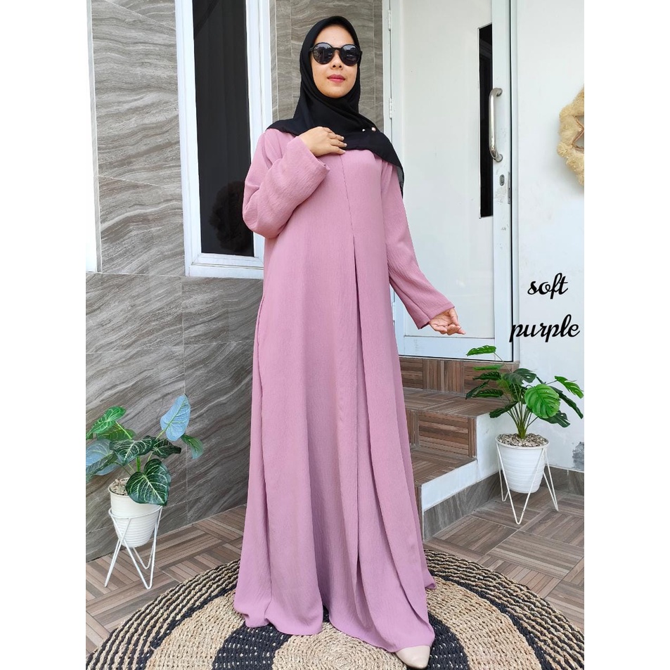 Abaya Gamis Crinkle Airflow Premium / Abaya Arab Terbaru / Abaya Polos Terlaris