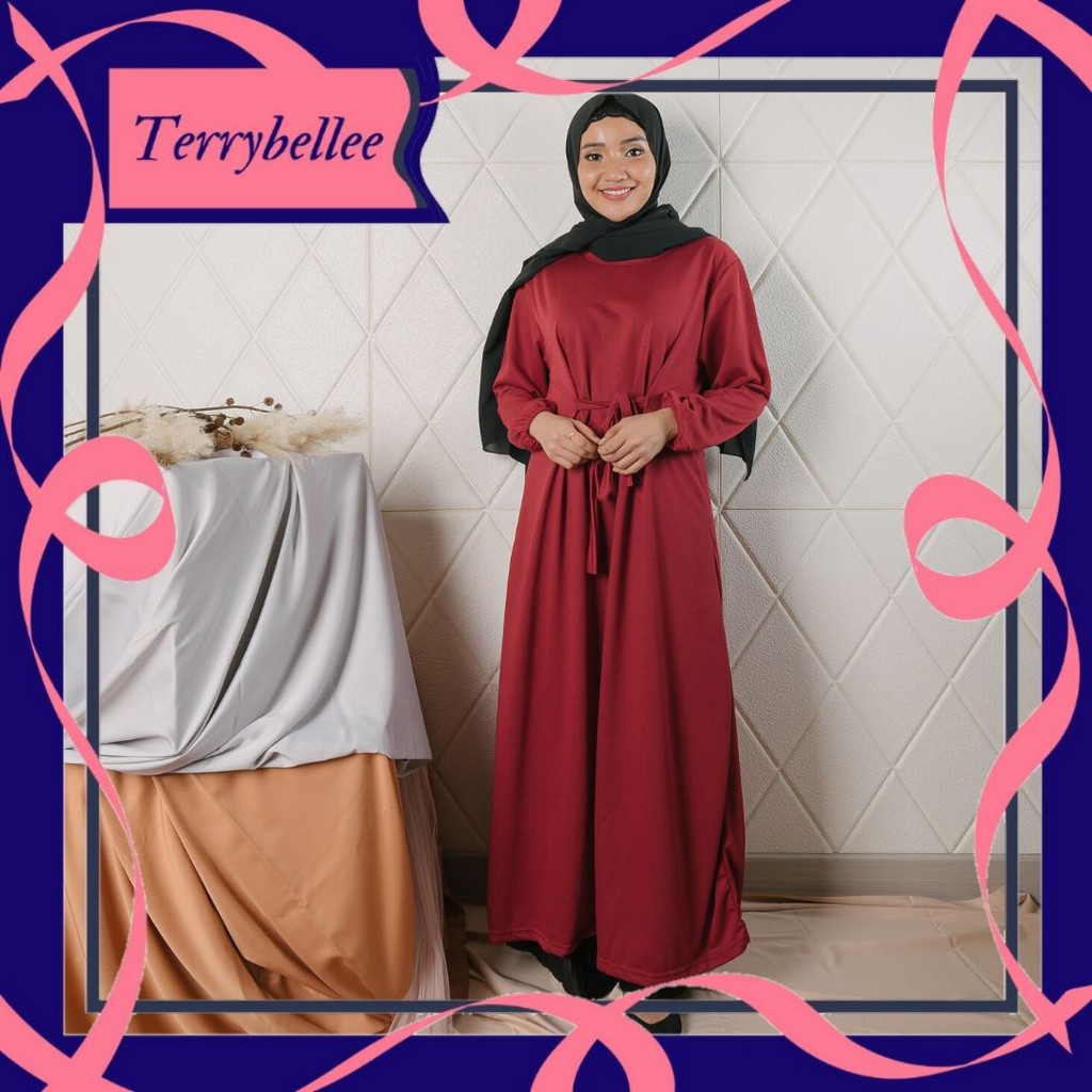 Baju Maxi Wanita  Lengan  Panjang  Gamis  Salem Deep Maroon 