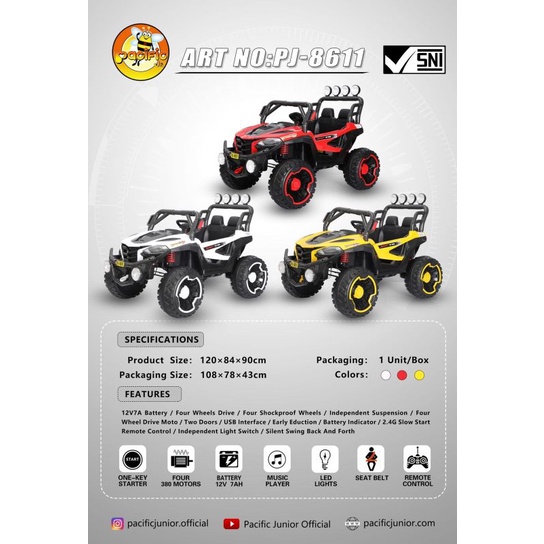 MAINAN ANAK MOBIL AKI JEEP BOLD HUNTER OFFROAD