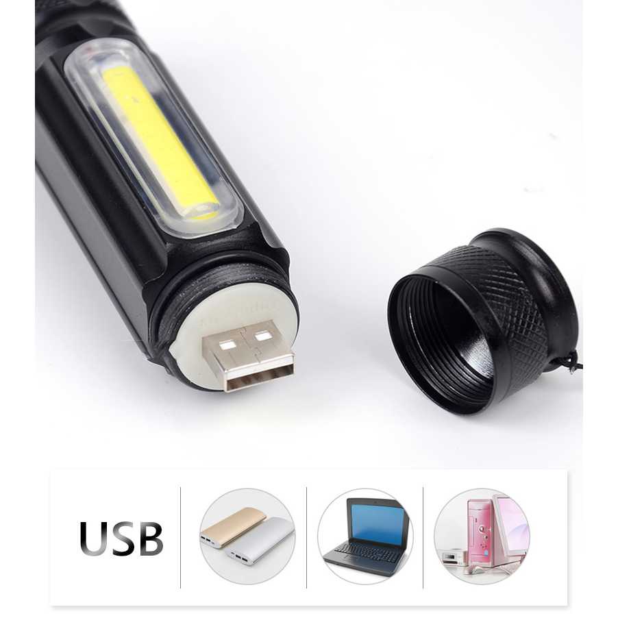 Senter LED Lantera USB T6 + COB 2300 Lumens - aWY8106