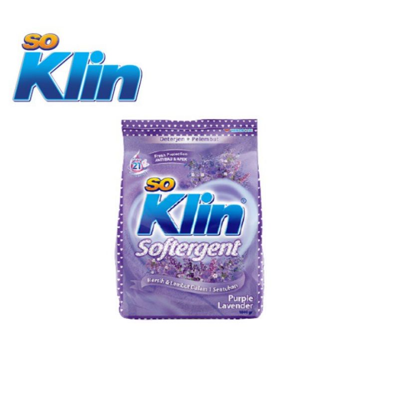 So Klin Softergent Detergen Bubuk Kemasan Purple Lavender, Sakura Strawberry, dan So Klin Smart 770gr