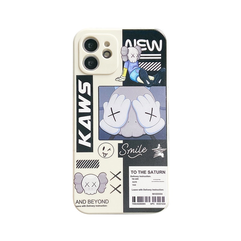 【Ready Stock】 Casing Vivo V20 SE S1 Pro Y93 Y17 Y91Y20 Y30 Y50 Y30I Y93 Y15 Y12 V20 Pro Y51 Y12S Y20I V21 4G Y95 Y21 2021 Y33S Y21S KAWS Fashion Brand Anti-fall Phone Case TPU Soft Lens Protective Cover-White