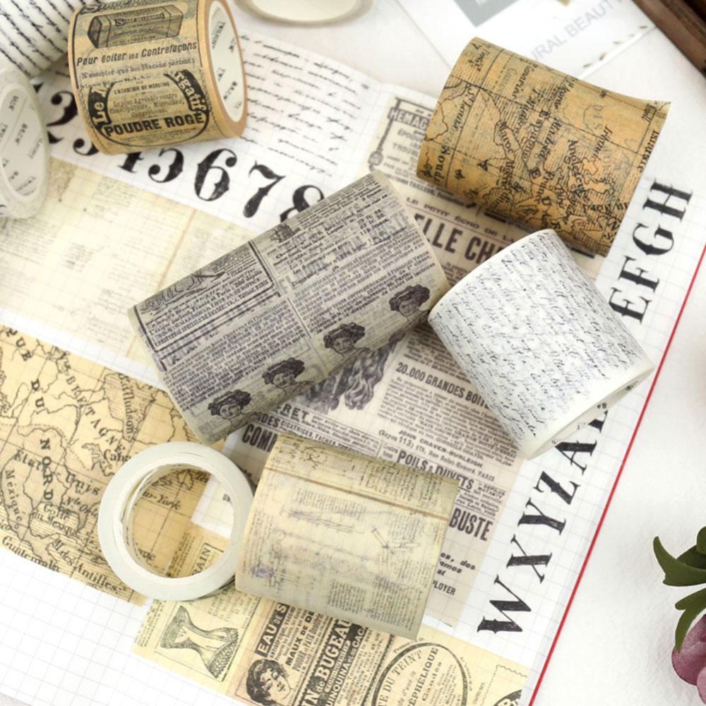 Timekey Stiker Washi Tape Retro Vintage Gothic Ukuran A5K5 Untuk Dekorasi Scrapbookjurnal