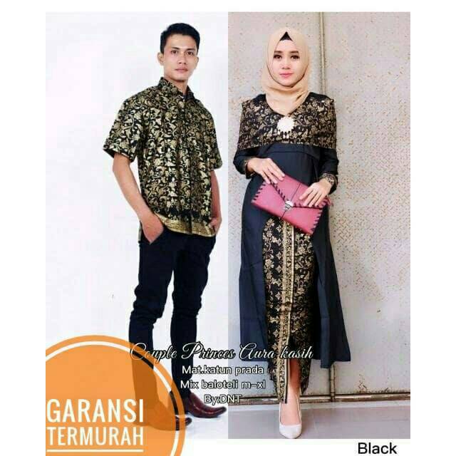Terlaris Couple Aura Kasih Hitam / Couple Batik Prada Aura Kasih bGw3bwS5n9a5W
