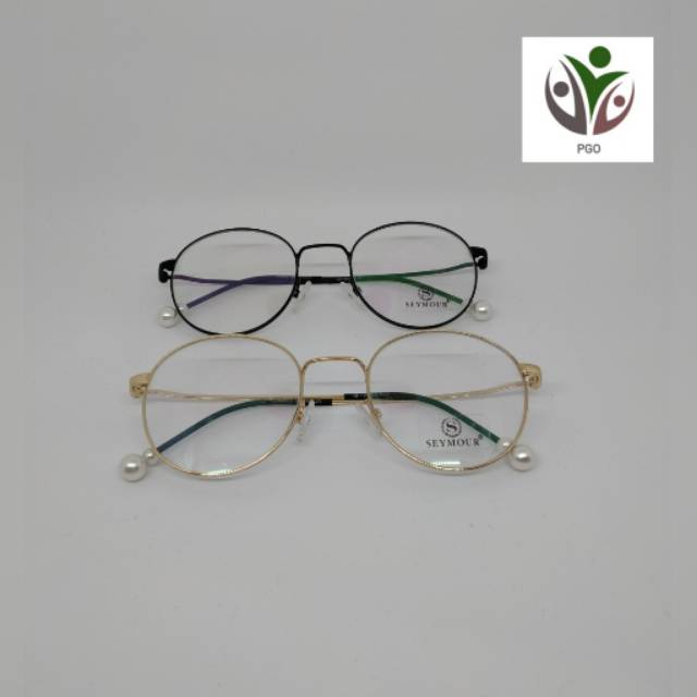 Frame kacamata bulat metalik pria/wanita SYR55980
