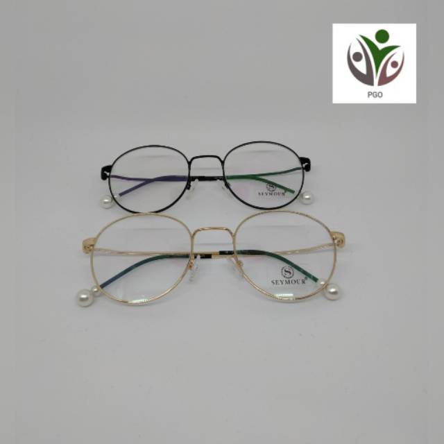 Frame kacamata bulat metalik pria/wanita SYR55980