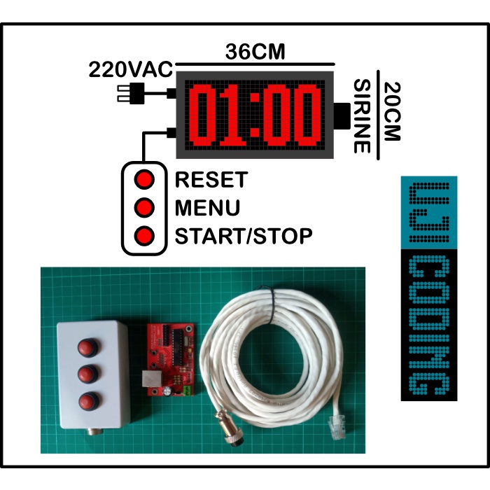 Modul Controller Display Timer Stopwatch Counter Down Panel P10