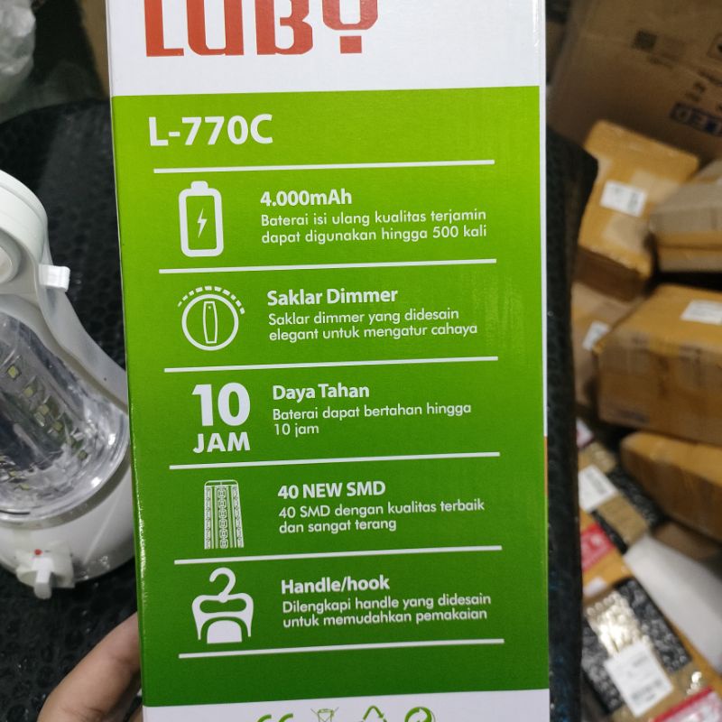 Lampu Led Emergency Luby L-770C / Lampu Darurat Luby 4 watt 770C Tahan 10 jam