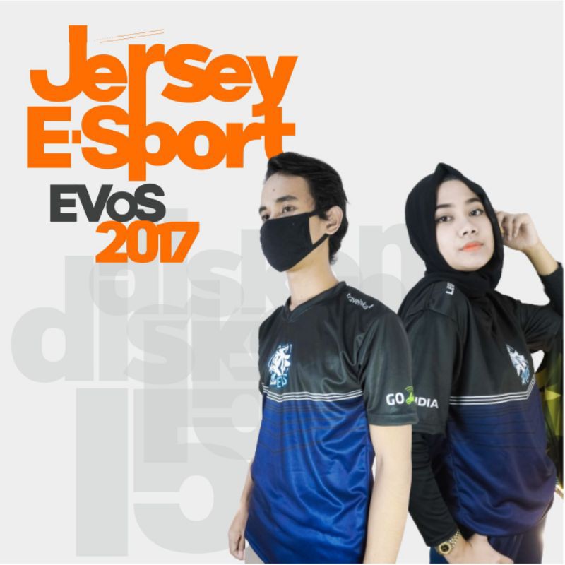 [FREE TULIS NAMA] Tshirt Baju Gaming Jersey Kaos Esport Evos 2017 Ukuran Dewasa Full Printing