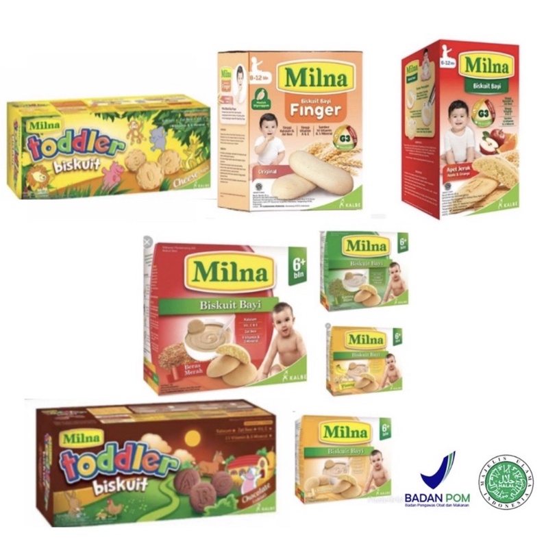 MILNA BISKUIT BAYI 6+ 130g / UNTUK 6 BULAN KEATAS BABY FINGER 8+ bubur bayi mpasi milna puff