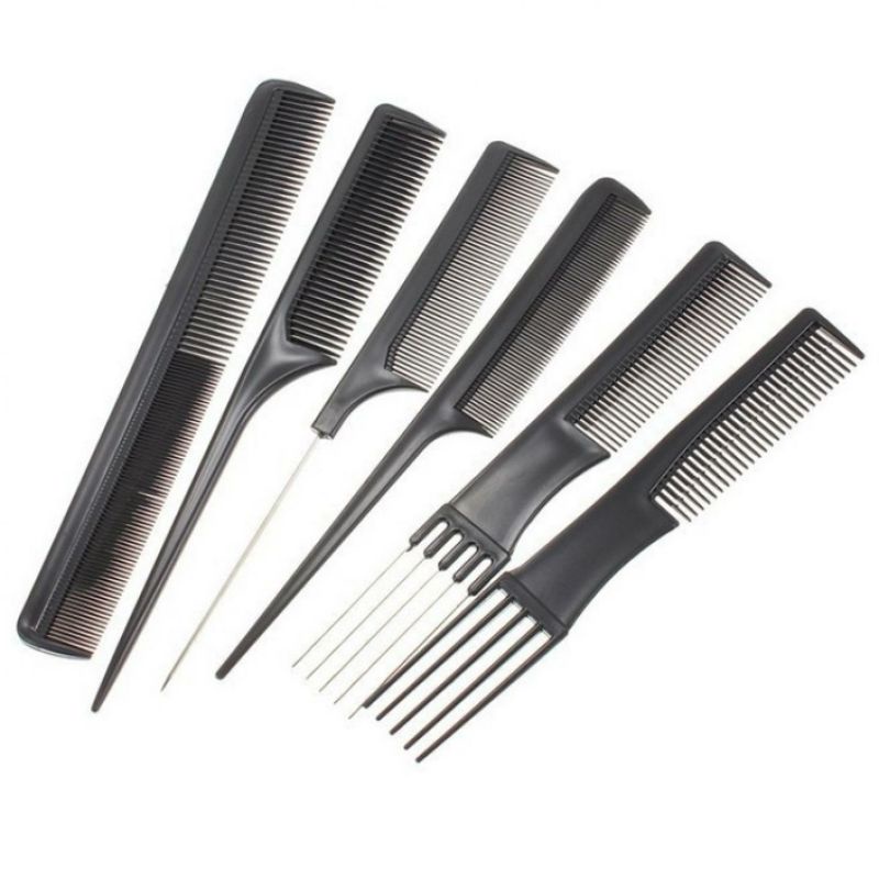 Berbagai Model Sisir Rambut Salon Cukur Hair Comb 10 Set Lengkap