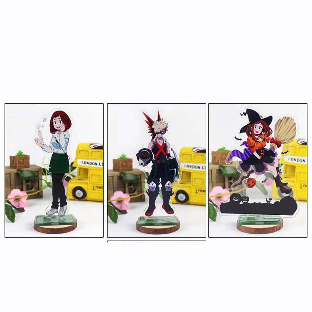 REBUY Cute Desktop Decoration Model Toy Figure Model Plate My Hero Academia Action Figure Acrylic Stand Might Japanese Anime Kaminari Denki Midoriya Izuku Desktop Standing Card