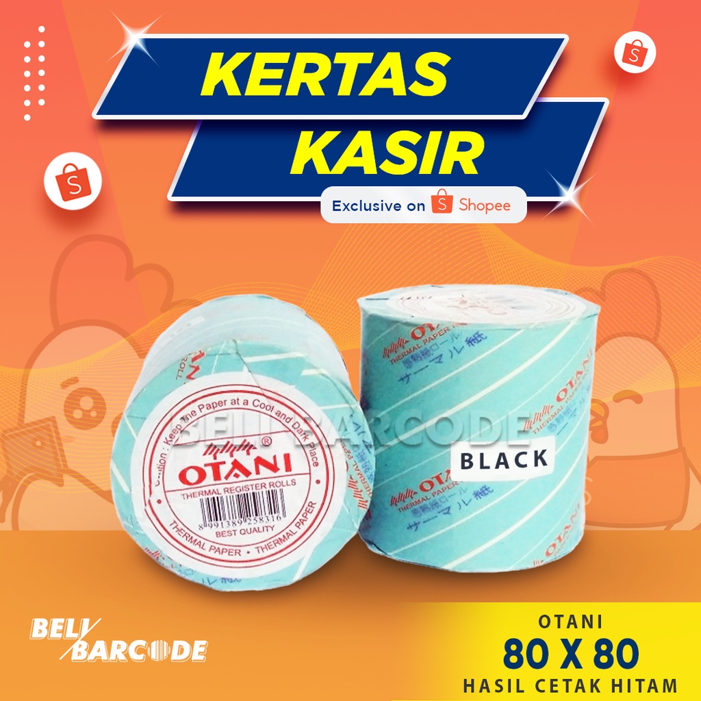 OTANI KERTAS STRUK KASIR 80x80 MM CETAK THERMAL WARNA HITAM