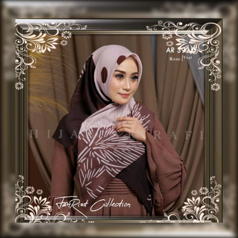 Hijab Segi empat Motif Jilbab Kerudung Segi Empat Voal Arrafi AR 392 D Hijab Wanita Cantik Zoya