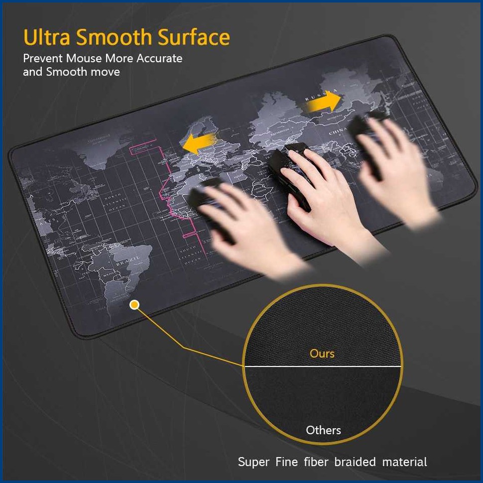 Gaming Mousepad Motif Peta Dunia Globe - TaffGo