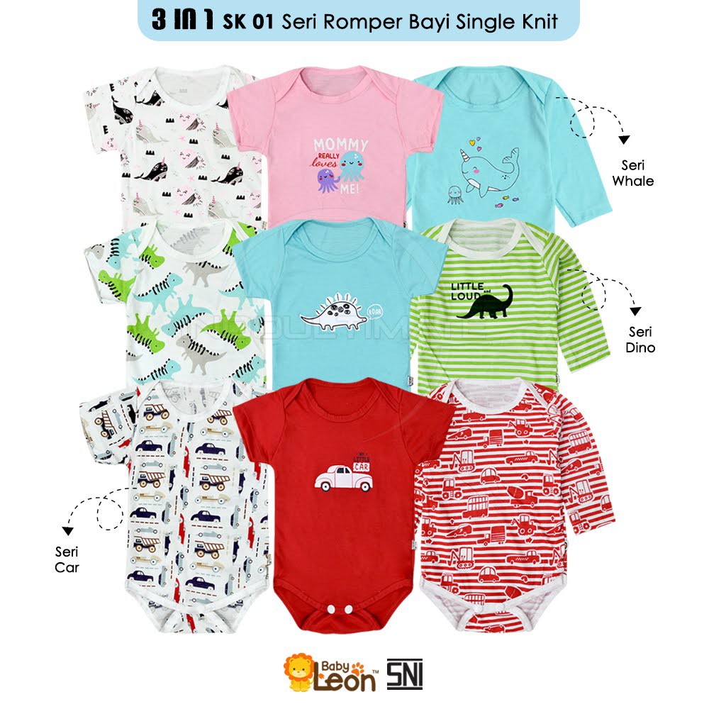 3in1 Jumper Bayi Jumsuit Bayi Jumpsuit Bayi BABY LEON Cotton Single Knit SERI-SK01