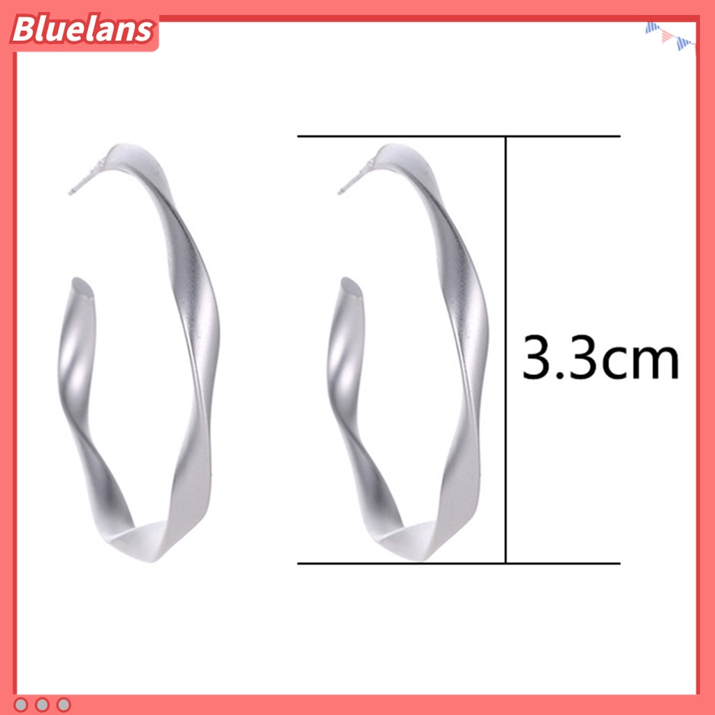 Anting Bentuk Lingkaran Geometris Bahan Alloy Matte Untuk Pesta