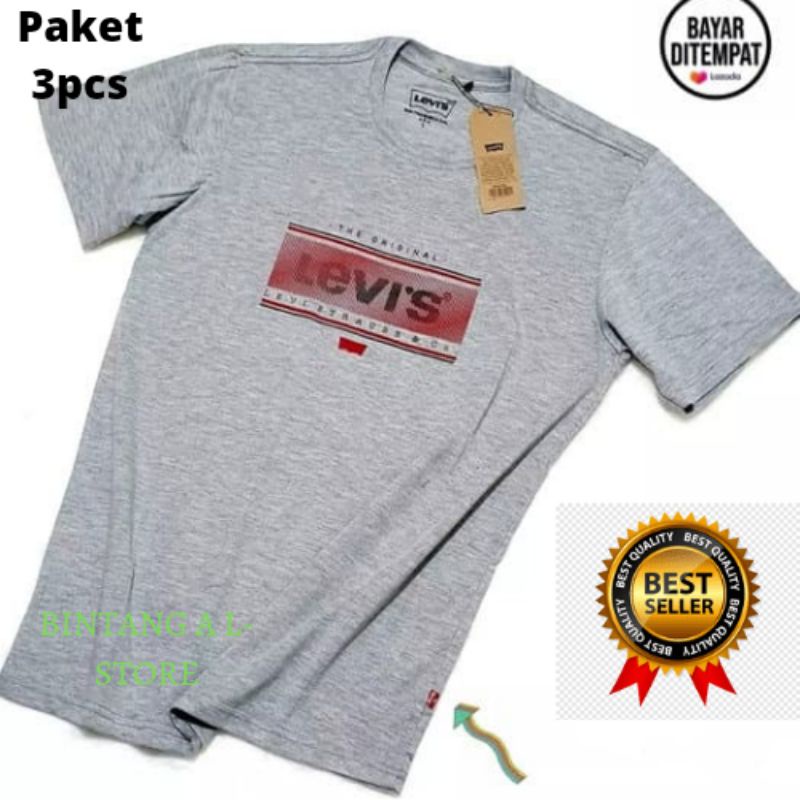 [Promo] 100RB DAPAT 3Pcs Kaos Leviis Premium / Kaos pria distro / Kaos Nevada pria distro / kaos bomboogie pria distro