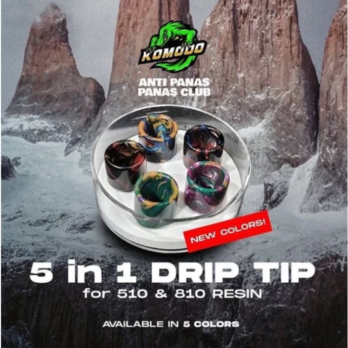 DRIPTIP 510 RESIN KOMODO AUTHENTIC DIJAMIN