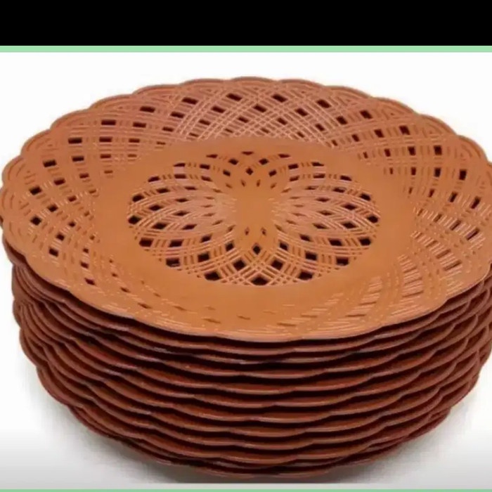 Piring Plastik Anyaman Per Lusin