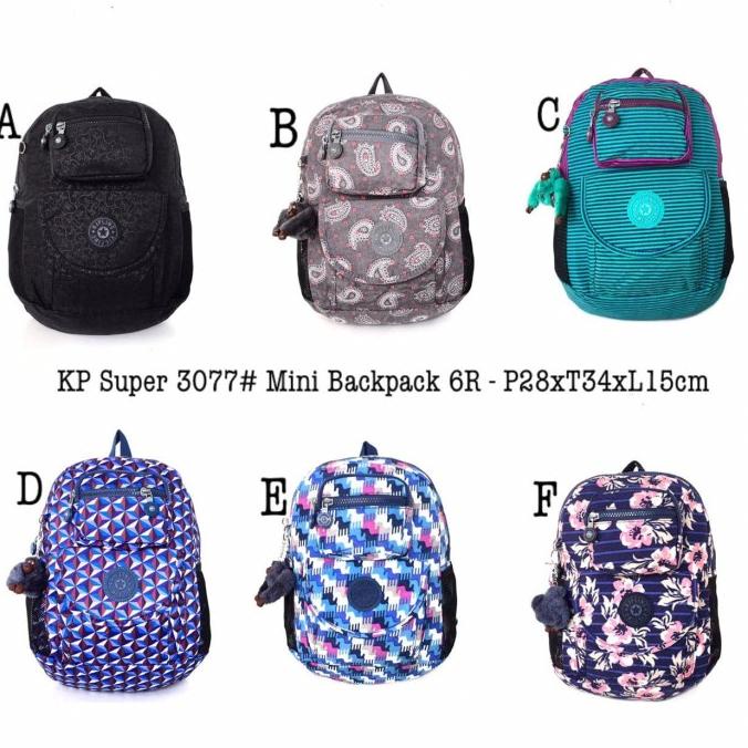 Tas Ransel Kecil Mini Kipling 3077 Backpack 6 Ruang Impor Anak Sekolah Termurah
