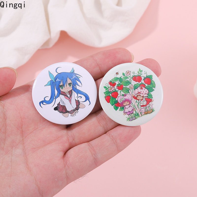 Pin Bros Lencana Bentuk Bulat Motif Kartun Karakter Anime Untuk Koleksi