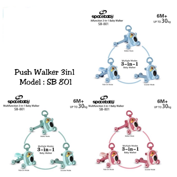 [TERMURAH] PUSH WALKER 10 IN 1 TABLE SPACE BABY SB 801 8106 8109 3 IN 1 BABY ACTIVITY WALKER DELUXE BELAJAR JALAN PROMO KADO BAYI