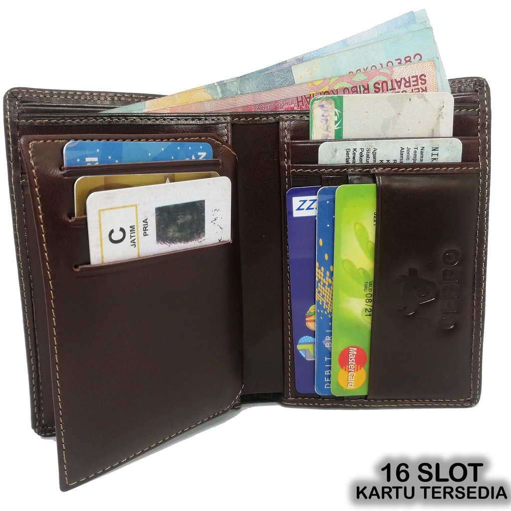 Dompet Kulit Asli Model Berdiri 3/4 Dompet Pria Bahan Kulit Sapi