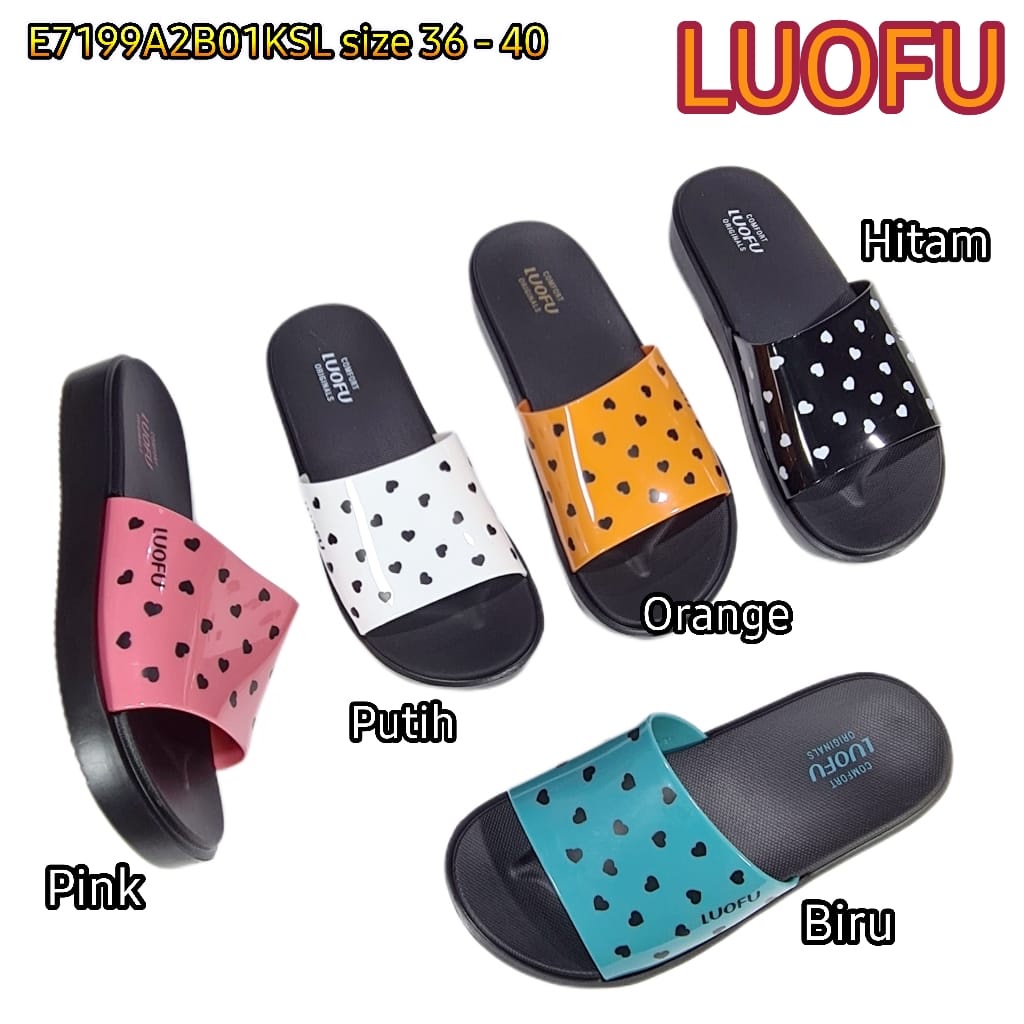 sandal wanita luofu selop sendal karet cewek import E7199A2B01KSL