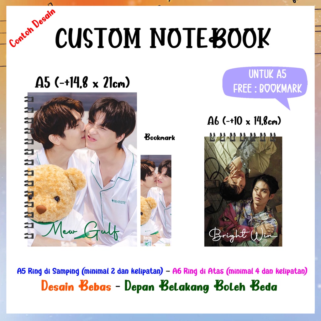 

Custom buku/note ukuran A6 /souvenir ultah/wedding/gathering dll