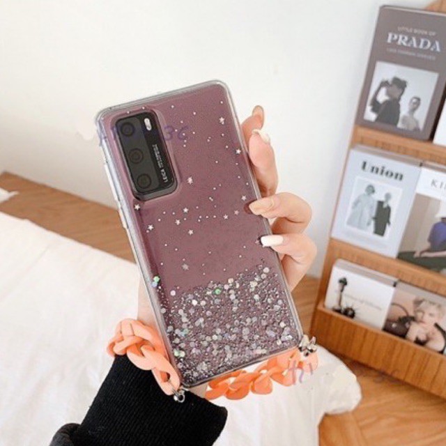 Chain Glitter Case OPPO RENO 5f 5 4f 3 2 A54 A33 A53 A15s Vivo X60 Pro Y51 Samsung A32 A52 A72 M02