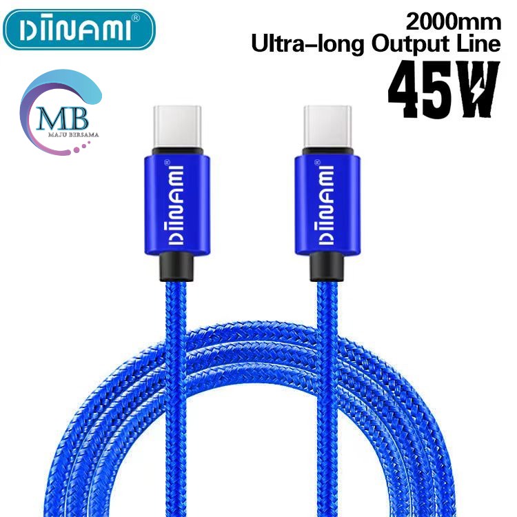 DIINAMI cable Kabel Data / Type-C ke Type-C / USB-C to USB-C / 45W Fast charging / 2 meter  &amp; 3 meter note10 note20 s21 s22 ultra MacBook air MB3710