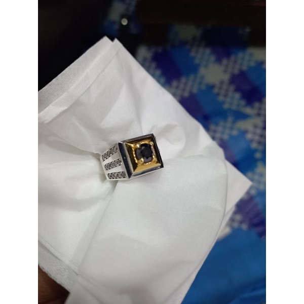 cincin full berlian pria mata utam black diamond berat 1.15 keliling berlian ringperak ringsize18/19