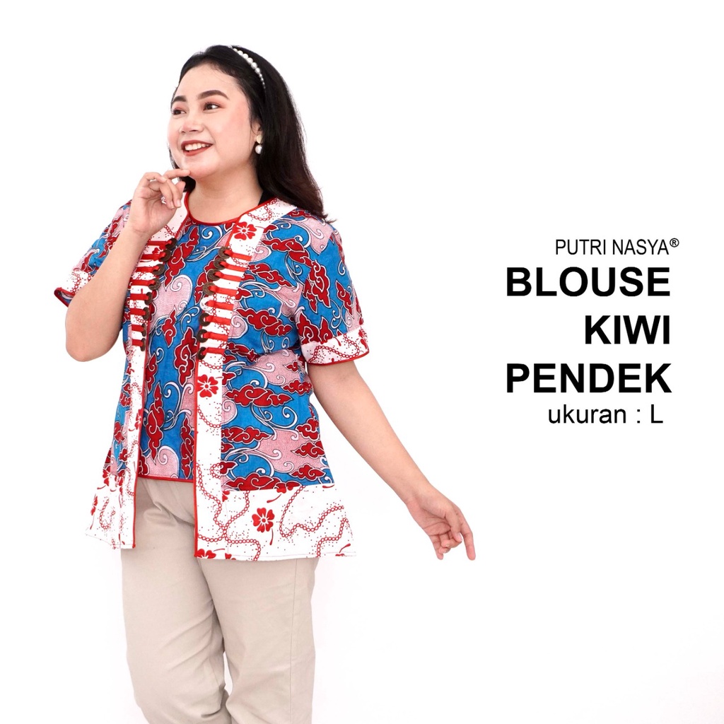 Blouse Big Size Wanita Atasan Batik Jumbo S-M-L-XL-2L-3L-4L-5L-6L-7L Model Blus Jumbo Kerja Batik / Pakaian Kerja Kantor Seragam / Pakaian Big LD 140 Blus Kekinian