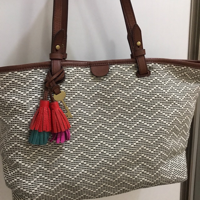 Preloved tas fossil original (fossil tote bag neutral)