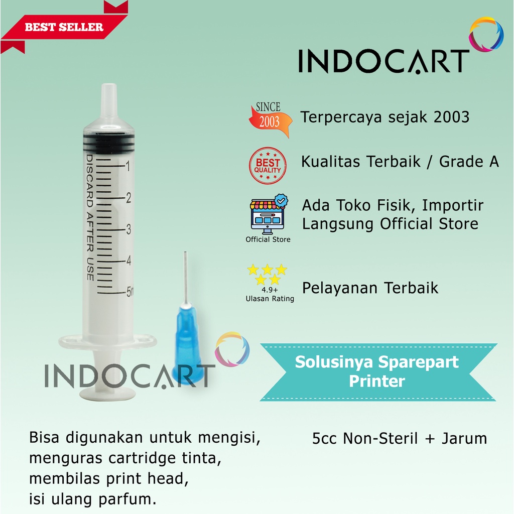 Syringe Spuid Spuit-Jarum Suntik-Suntikan Tinta-5cc 5ml 5 cc ml